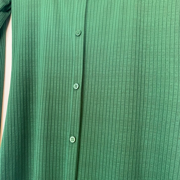 Stradivarius Green Ribbed Long Sleeve Dress - Picture 4 of 5